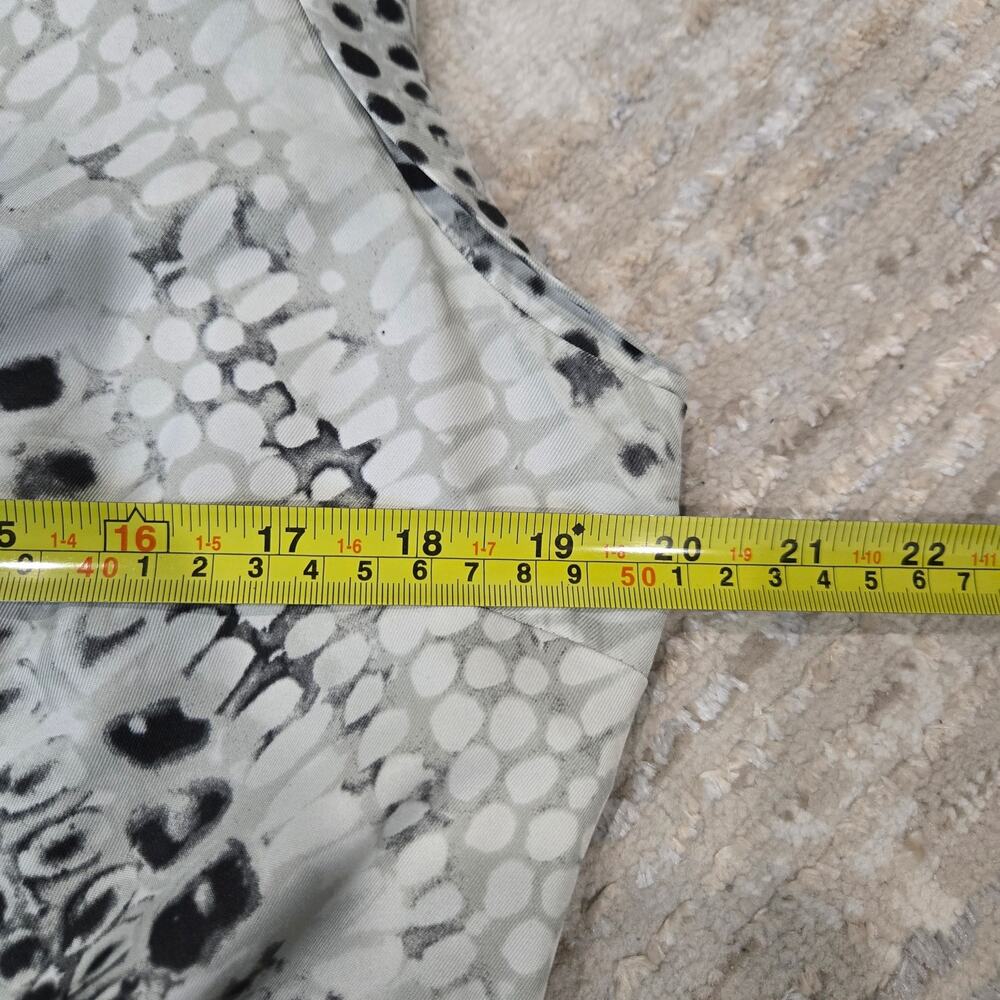 Calvin Klein Sleeveless Belted Faux Wrap Dress Career Wear Snake Print‎ Gray 12 - Picture 8 of 9